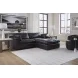 Emilia Black Leather Modular 3 Piece Sectional