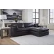 Emilia Black Leather Modular 3 Piece Sectional