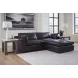 Emilia Black Leather Modular 3 Piece Sectional