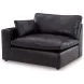 Emilia Black Leather Modular 140" Sofa
