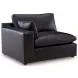 Emilia Black Leather Modular 140" Sofa