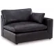 Emilia Black Leather Modular 140" Sofa