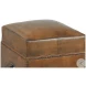 Giuseppe Brown Leather Footstool