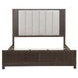 Modern Edge Caffe and Textured Gray King Upholstered Panel Bed