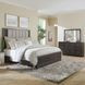 Modern Edge Caffe and Textured Gray King Upholstered Panel Bed