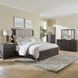 Modern Edge Caffe and Textured Gray King Upholstered Panel Bed