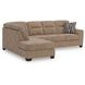 Olten Mocha 2 Piece Modular Sectional with LAF Chaise