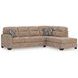 Olten Mocha 2 Piece Modular Sectional with RAF Chaise