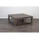 Velden Hollow Natural Square Coffee Table with Casters