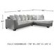 Clairette Court Alloy 2 Piece Sectional with RAF Chaise