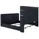 Tisdall Black King Upholstered Panel Bed with USB Charging and Hidden TV Mount