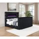 Tisdall Black California King Upholstered Panel Bed with USB Charging and Hidden TV Mount