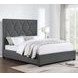 Bowfield Charcoal and Black King Upholstered Panel Bed