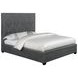 Bowfield Charcoal and Black King Upholstered Panel Bed
