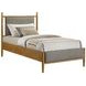 Mason Light Brown Twin Upholstered Platform Bed