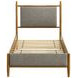 Mason Light Brown Twin Upholstered Platform Bed