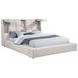 Dreux Cream Queen Upholstered Platform Bed with Hidden Storage and LED Light