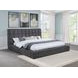 Dreux Gray King Upholstered Platform Bed with Hidden Storage and LED Light