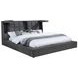 Dreux Gray Queen Upholstered Platform Bed with Hidden Storage and LED Light