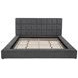 Dreux Gray Queen Upholstered Platform Bed with Hidden Storage and LED Light