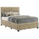 Wheatland Light Brown Full Upholstered Platform Bed with Storage