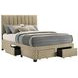 Wheatland Light Brown Full Upholstered Platform Bed with Storage