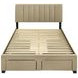 Wheatland Light Brown Full Upholstered Platform Bed with Storage