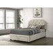 Marianna Cream Full Upholstered Platform Bed with Storage and Nailhead Trim