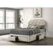 Marianna Cream Full Upholstered Platform Bed with Storage and Nailhead Trim