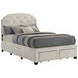 Marianna Cream Full Upholstered Platform Bed with Storage and Nailhead Trim