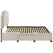 Marianna Cream Full Upholstered Platform Bed with Storage and Nailhead Trim