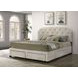 Marianna Cream King Upholstered Platform Bed with Storage and Nailhead Trim
