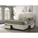 Marianna Cream King Upholstered Platform Bed with Storage and Nailhead Trim
