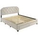 Marianna Cream King Upholstered Platform Bed with Storage and Nailhead Trim