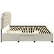 Marianna Cream King Upholstered Platform Bed with Storage and Nailhead Trim