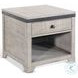 Elmcrest Gray Square End Table with Drawer