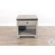 Elmcrest Gray Square End Table with Drawer