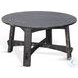 Autumn Echo Black Sand Marina Farmhouse Mahogany Wood 36" Round Coffee Table