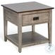 Hillside Hearth Gray Square End Table with Drawer