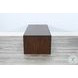 Willow Nest Dark Brown 54" Rectangular Coffee Table with Sliding Doors and Casters