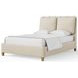 Pure Maple Syrup and Sandstone Performance Fabric Queen Upholstered Panel Bed