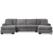 Birkdale Court Gray 3 Piece Sectional