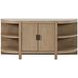 Elements Toffee Curved 2 Door Console Table with Marble Top