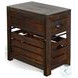 Cozy Luxe Dark Brown 1 Drawer Rectangular Chair Side Table