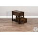 Cozy Luxe Dark Brown 1 Drawer Rectangular Chair Side Table