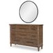 Artisans Place Vintage Pine and Ironwood Round Dresser Mirror
