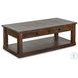 Ember Grace Dark Brown 48" Rectangular Coffee Table with Casters