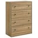 Vega Natural Oak Melamine 4 Drawer Chest