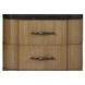 Blue Mallee Brown and Black 2 Drawer Stone Top Nightstand with USB Charging