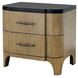 Blue Mallee Brown and Black 2 Drawer Stone Top Nightstand with USB Charging